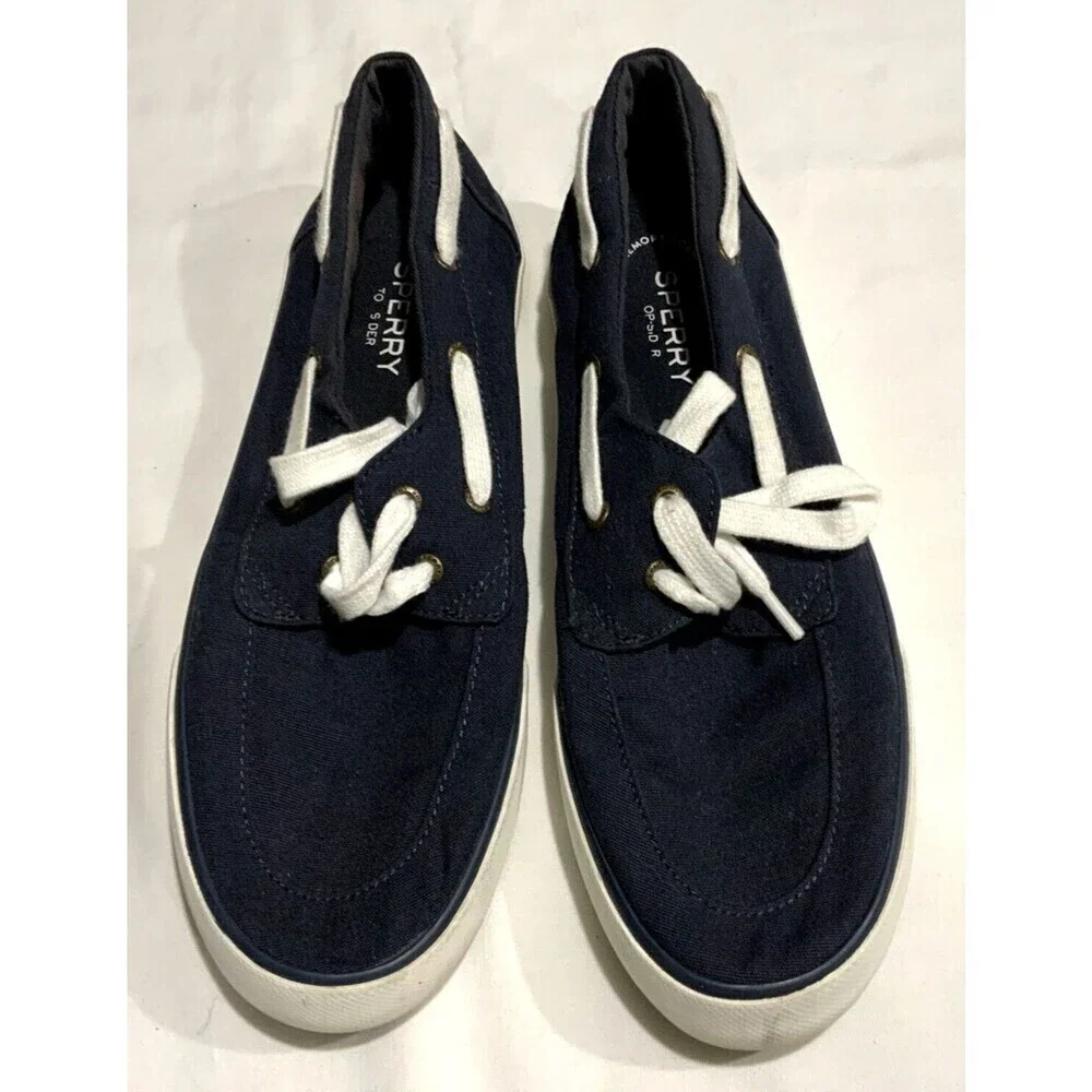 Sperry Topsider Women's Loafer Shoe Memory Foam Blue White Size 9.5